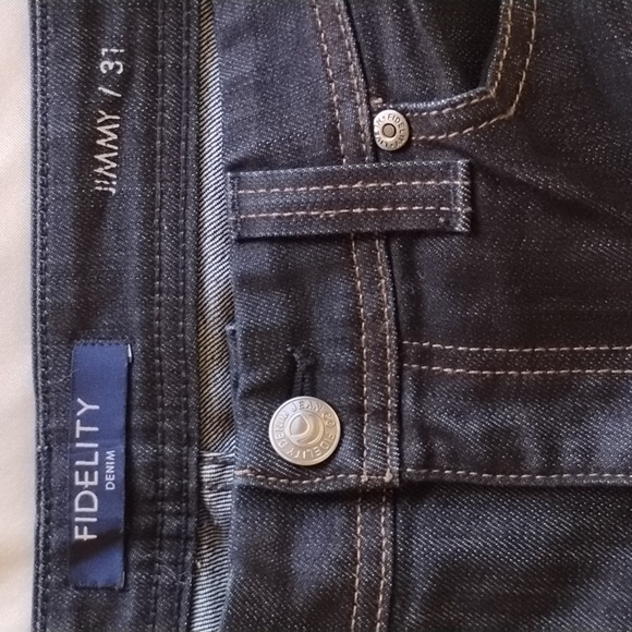 NWOT Fidelity Jimmy Slim Straight Jeans 31 Revolution Rinse - Picture 4 of 12